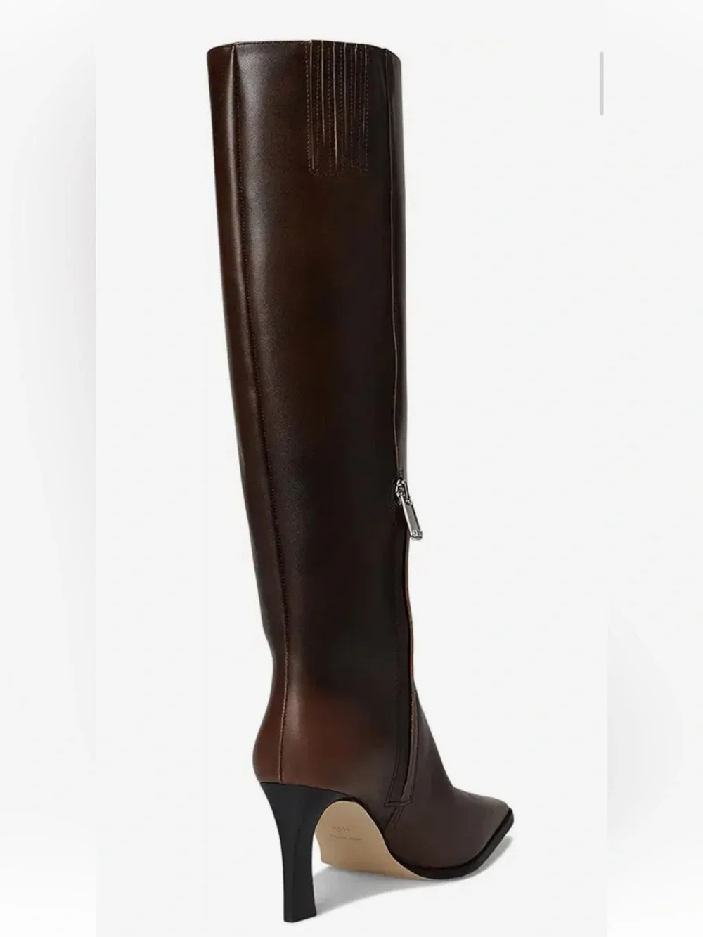 Michael Kors Darrah Heeled Boot Size 8M Luggage Burnished Leather NEW - Picture 4 of 7